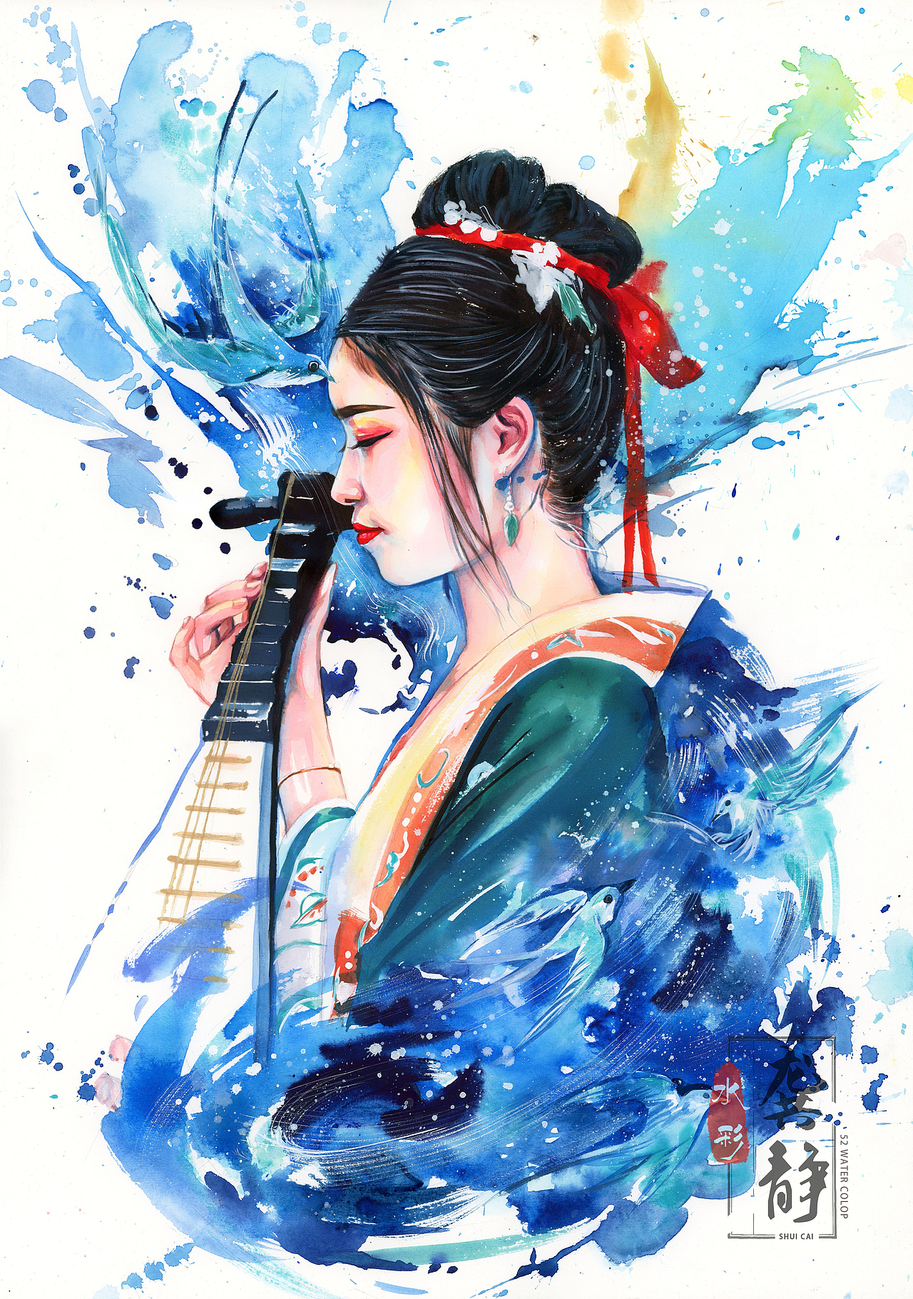 水彩畫像（圖ZMjE1MDMxNDcy） - 繪畫 - 站酷設計師龔靜水彩畫原創(chuàng)素材 - 站酷ZCOOL