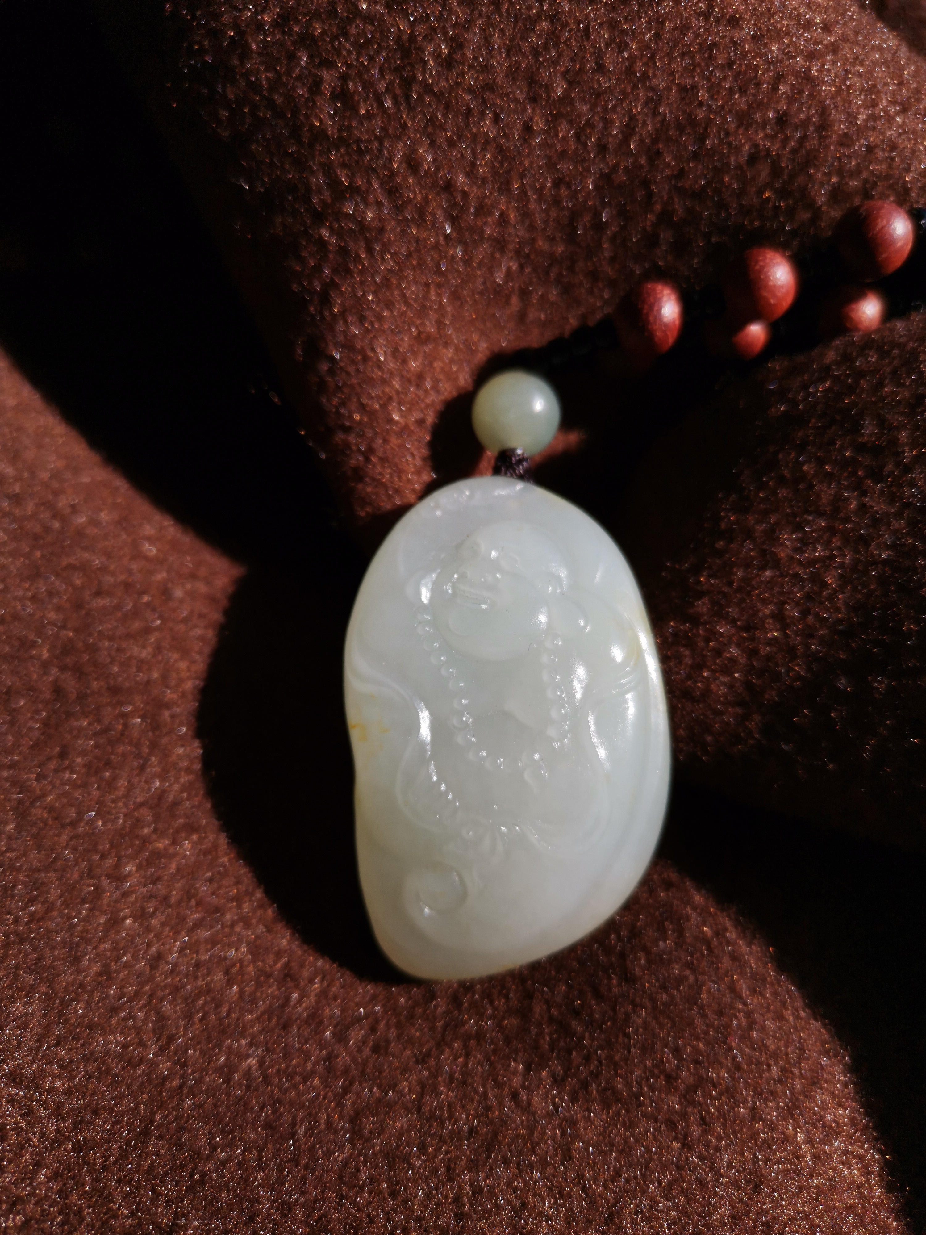 和田白玉籽料弥勒佛挂件喜欢和田玉象原玉雕