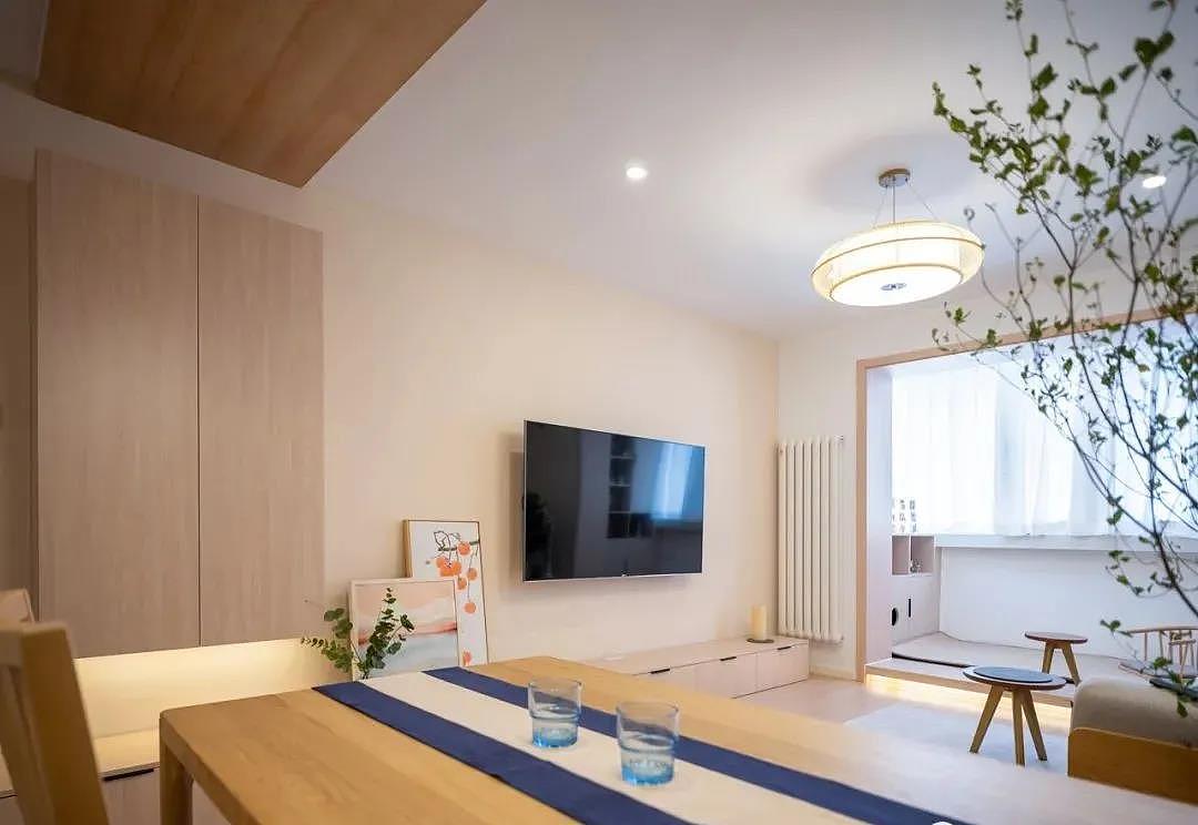 65㎡日式风小两居,装下了冰箱+洗衣机+多功能房!