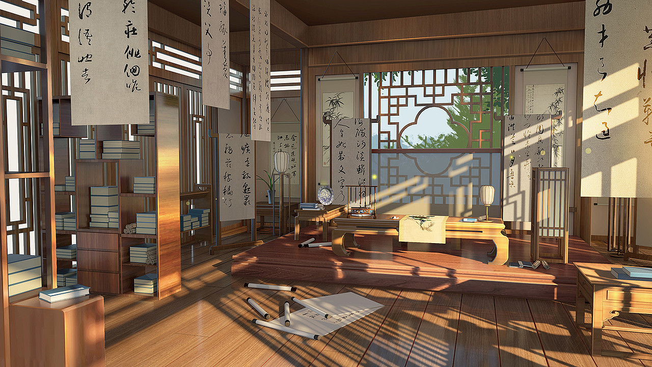 中式场景--学生作品