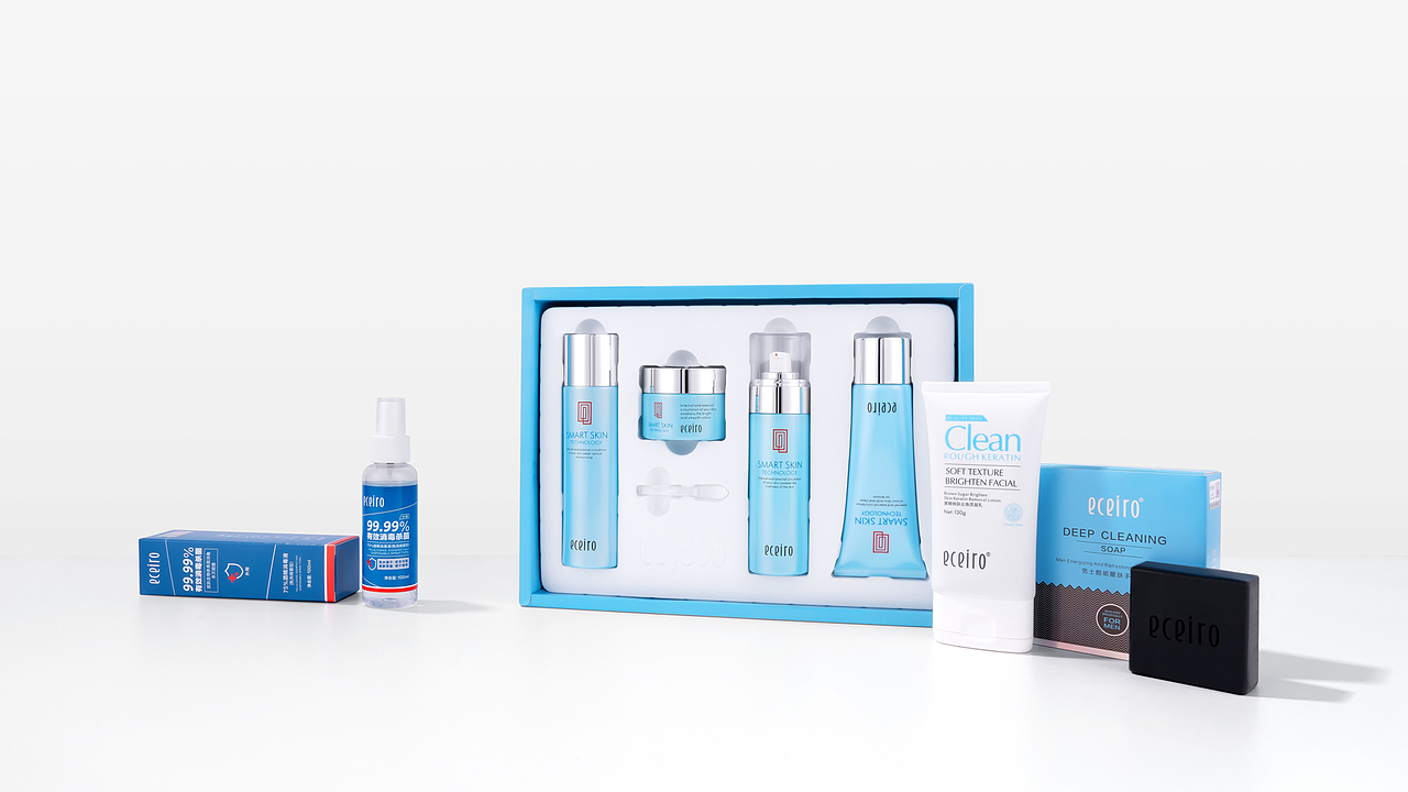 护肤品彩妆活动混搭产品组合摄影丨白底创意拍摄摆拍