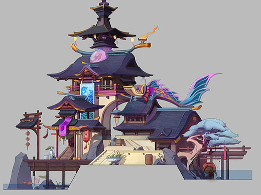 游戏原画-单体建筑设计