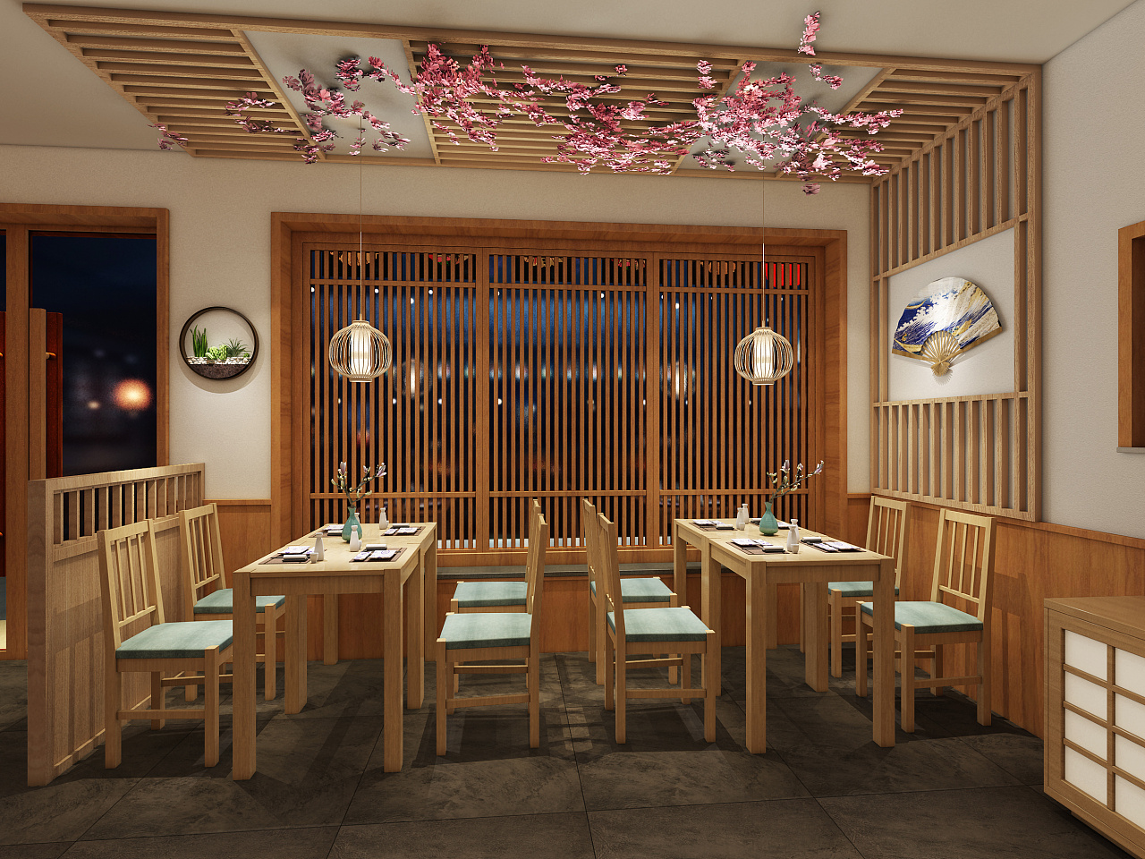 日式餐厅|空间|家装设计|效果图小静 - 原创作品 - 站酷 (ZCOOL)