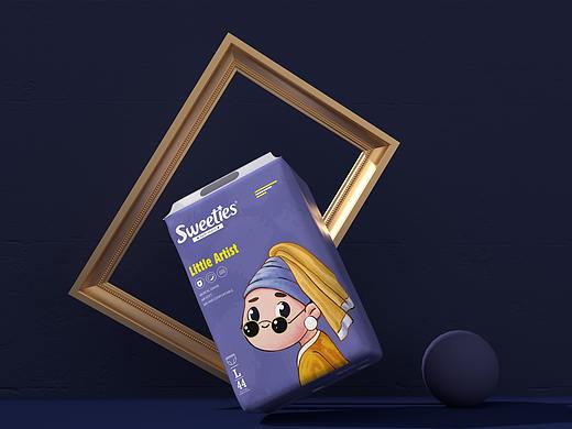 艺术风格纸尿裤包装设计---恩加创意