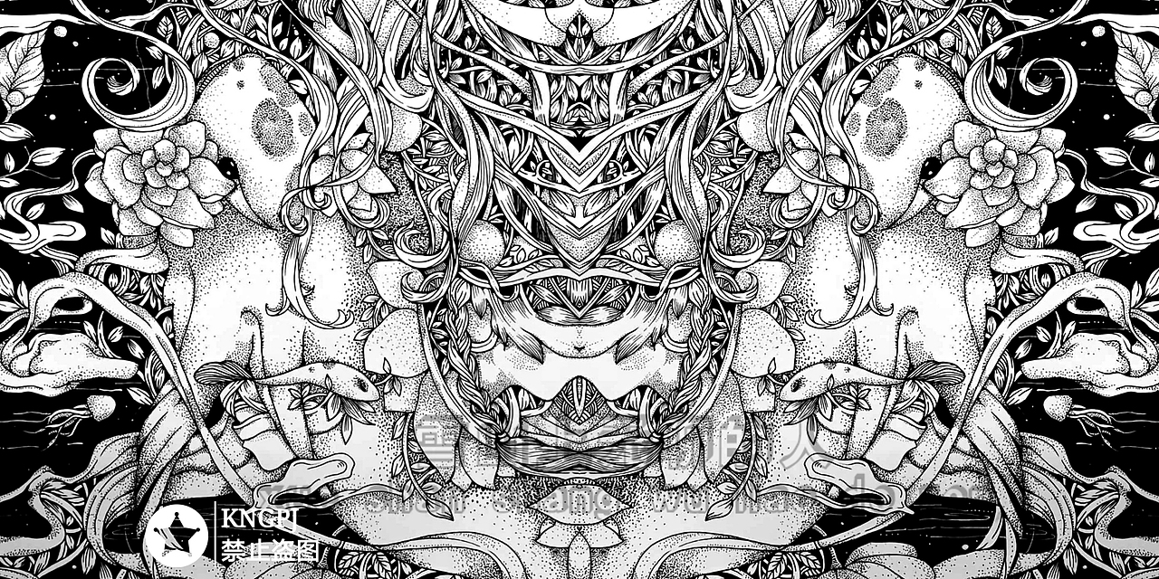 黑白装饰画|插画|创作习作|雪山而来_原创作品-站酷zcool