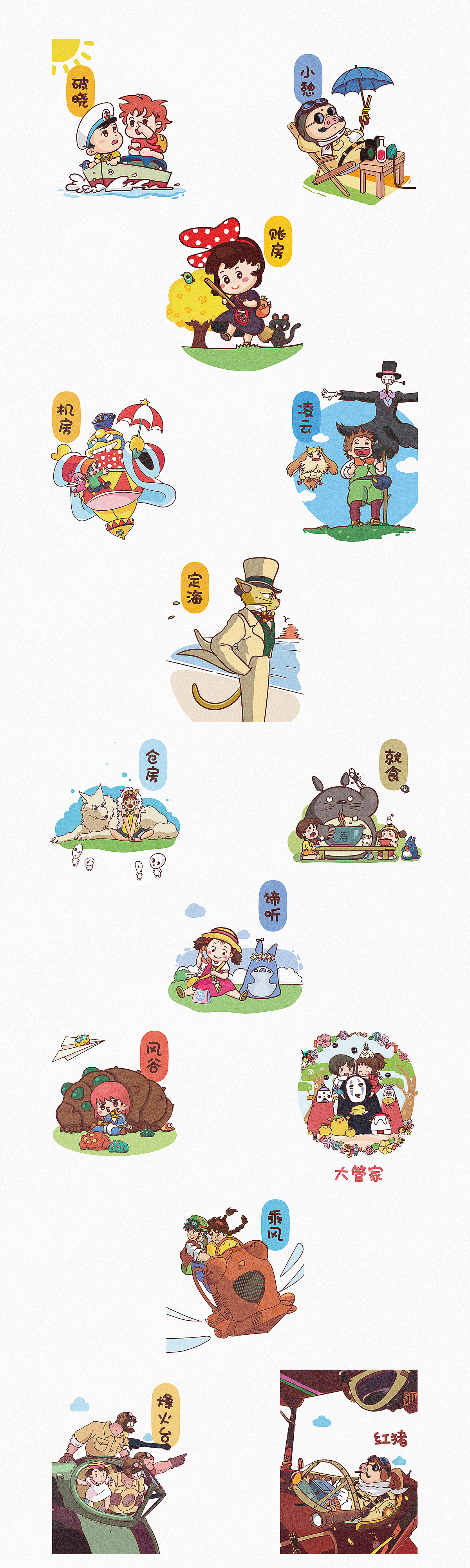 办公室门牌装饰 — 宫崎骏电影（图ZNTE5NjE5NTY=） - 图案 - 站酷设计师ctlean原创素材 - 站酷ZCOOL