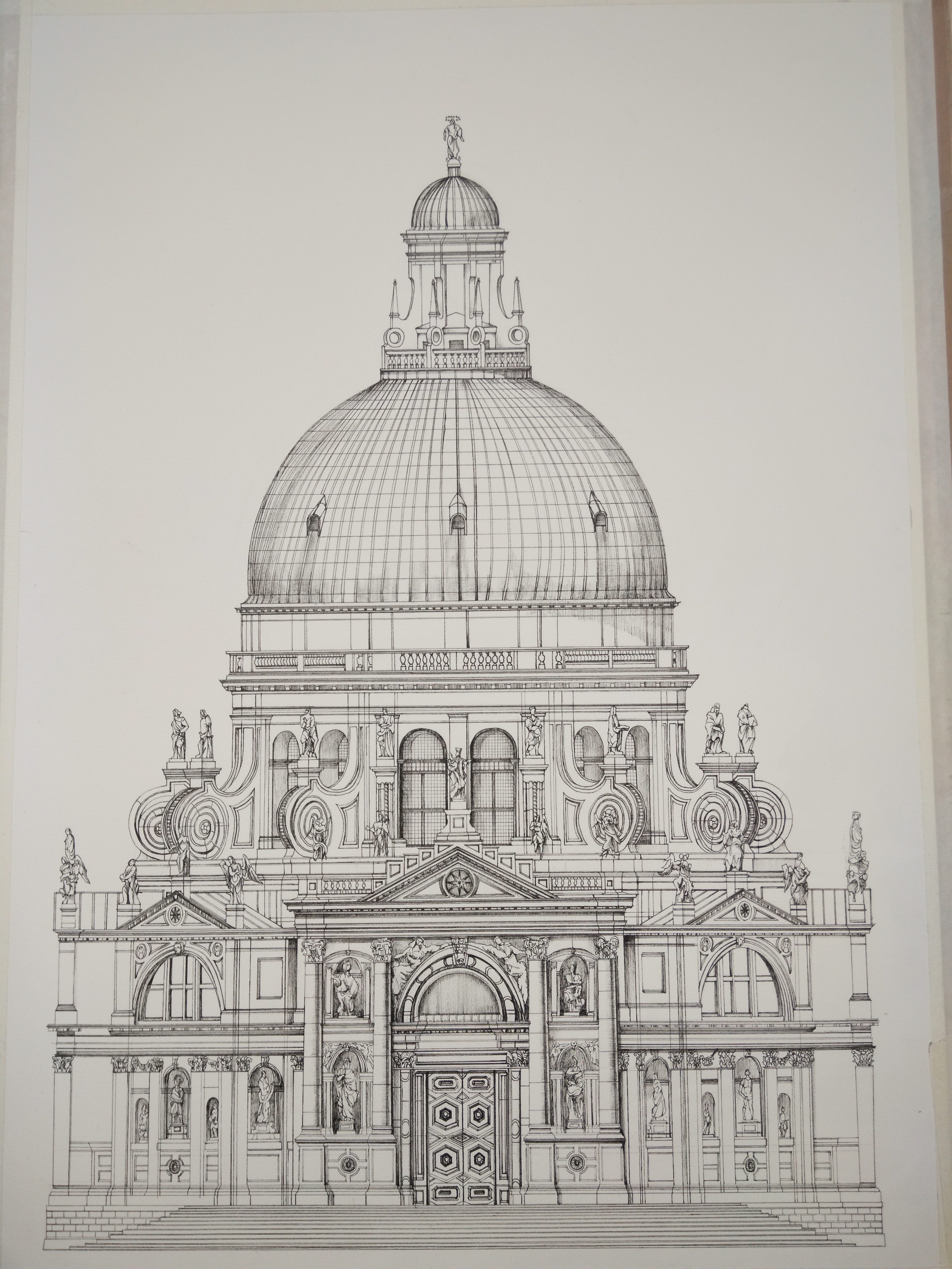 比萨主教堂手绘图片