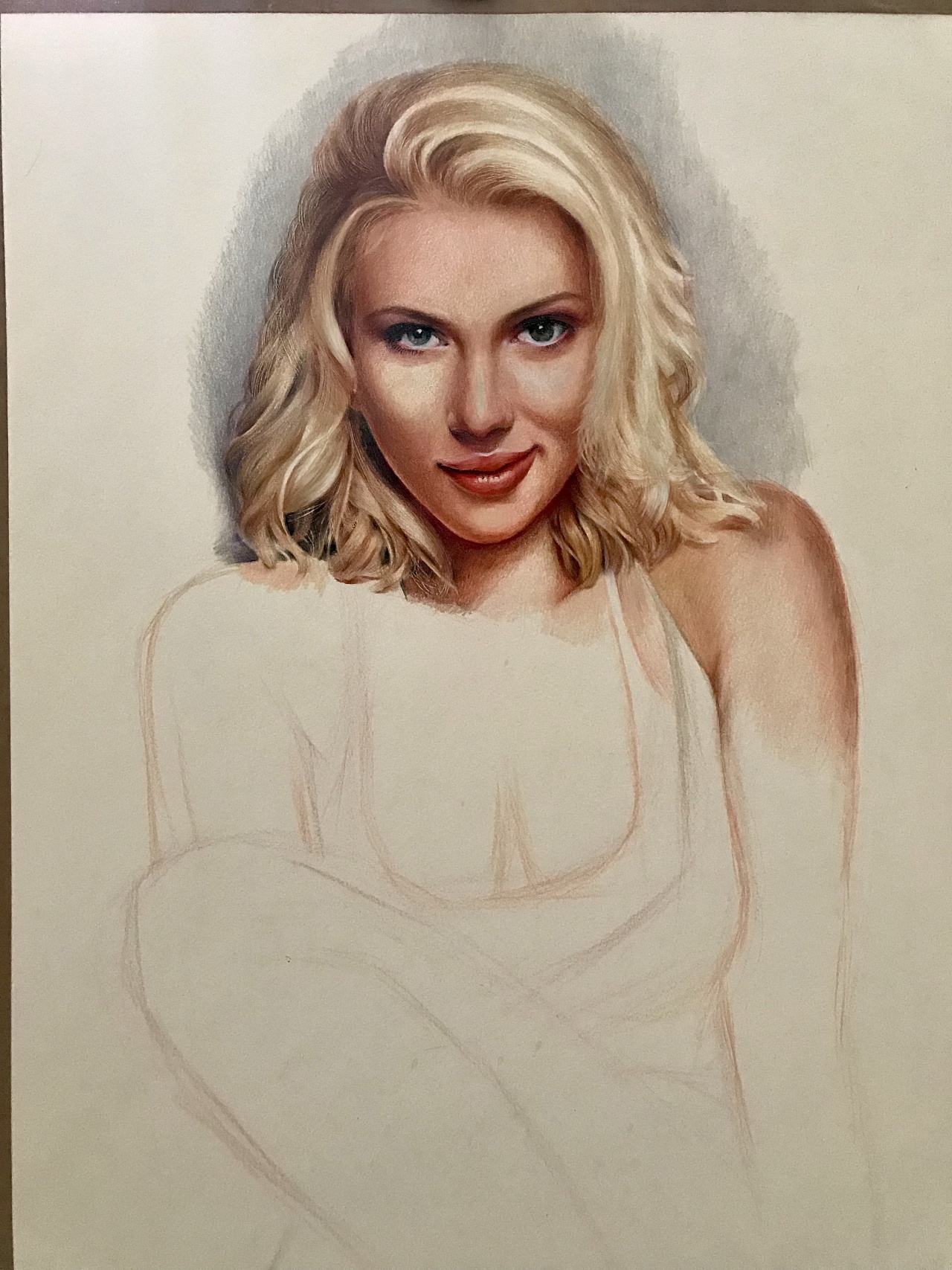 彩铅人像斯嘉丽约翰逊