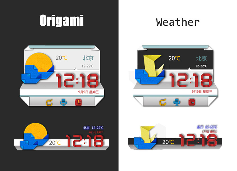 Origami-Weather（图ZOTU0NjkzNg==） - 主题/皮肤 - 站酷设计师ada_qio原创素材 - 站酷ZCOOL