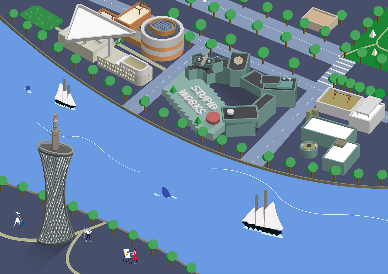 2.5d建筑（图ZMjM1NDg2MzUy） - 其他平面 - 站酷设计师不懂设计的佩奇原创素材 - 站酷ZCOOL