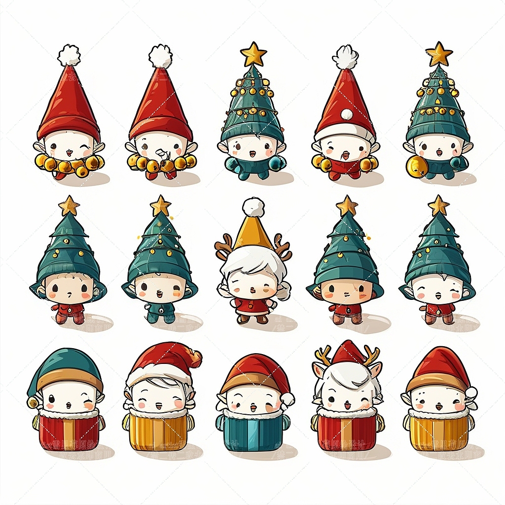 圣诞奇遇九宫格贴纸ai徽章（第二辑）（图ZMzgxODk0OTA4） - AI作品 - 站酷设计师雪里莓工作室原创素材 - 站酷ZCOOL