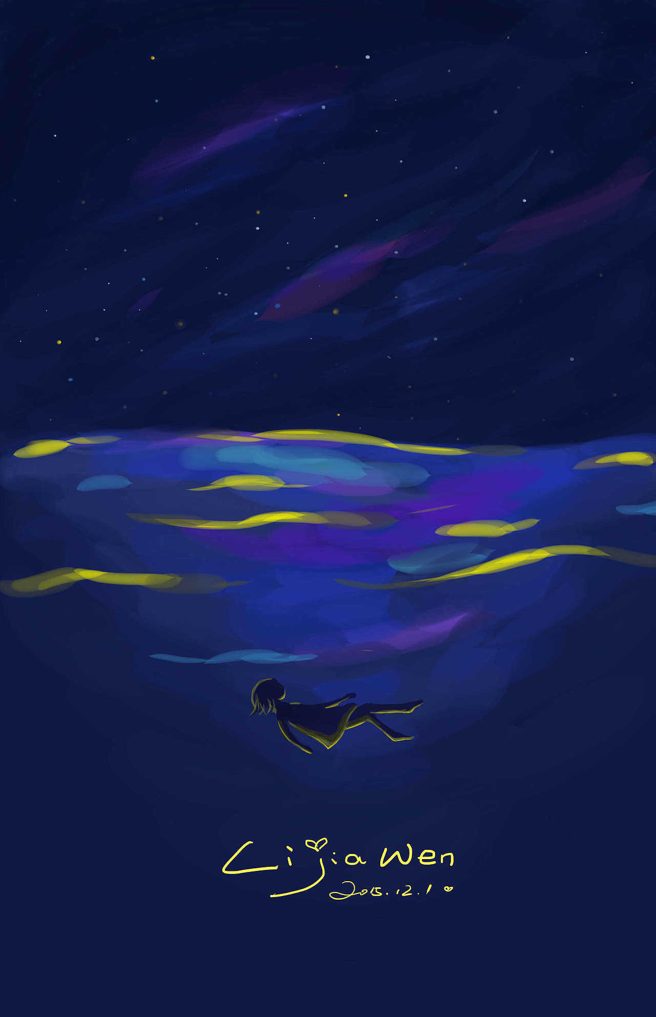 有时候的心情仿佛沉入海底,黑漆漆一片,看着星河的光,好似很遥远