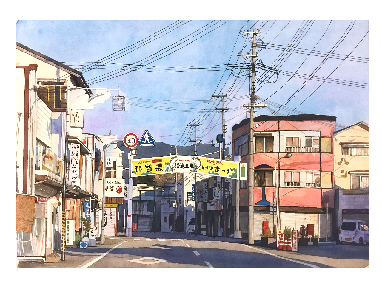 日本街景-水彩|插画|插画习作|瑾哥哥 - 原创作品