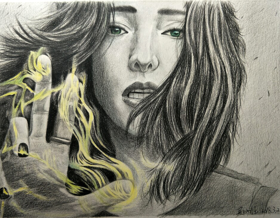 手绘北极星小姐姐