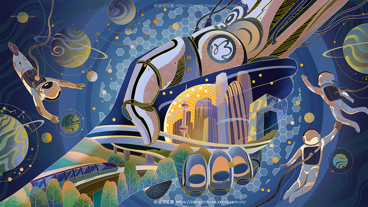 明略科技-价值观系列插画（1-5）（图ZMTg5NzI5OTk2） - 商业插画 - 站酷设计师鸣川原创素材 - 站酷ZCOOL