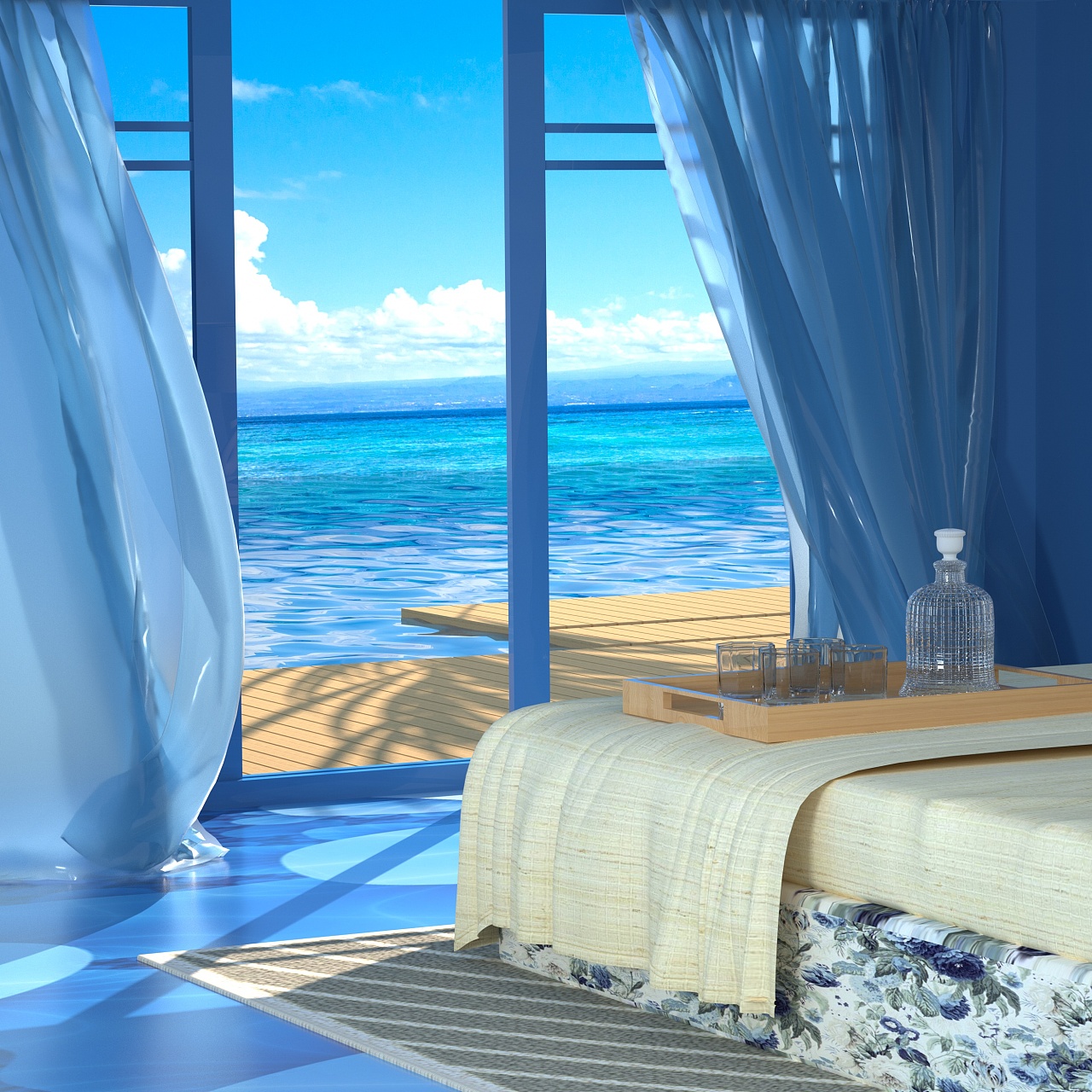 海边房间|三维|场景|愿生活不负你 - 临摹作品 - 站酷 (zcool)