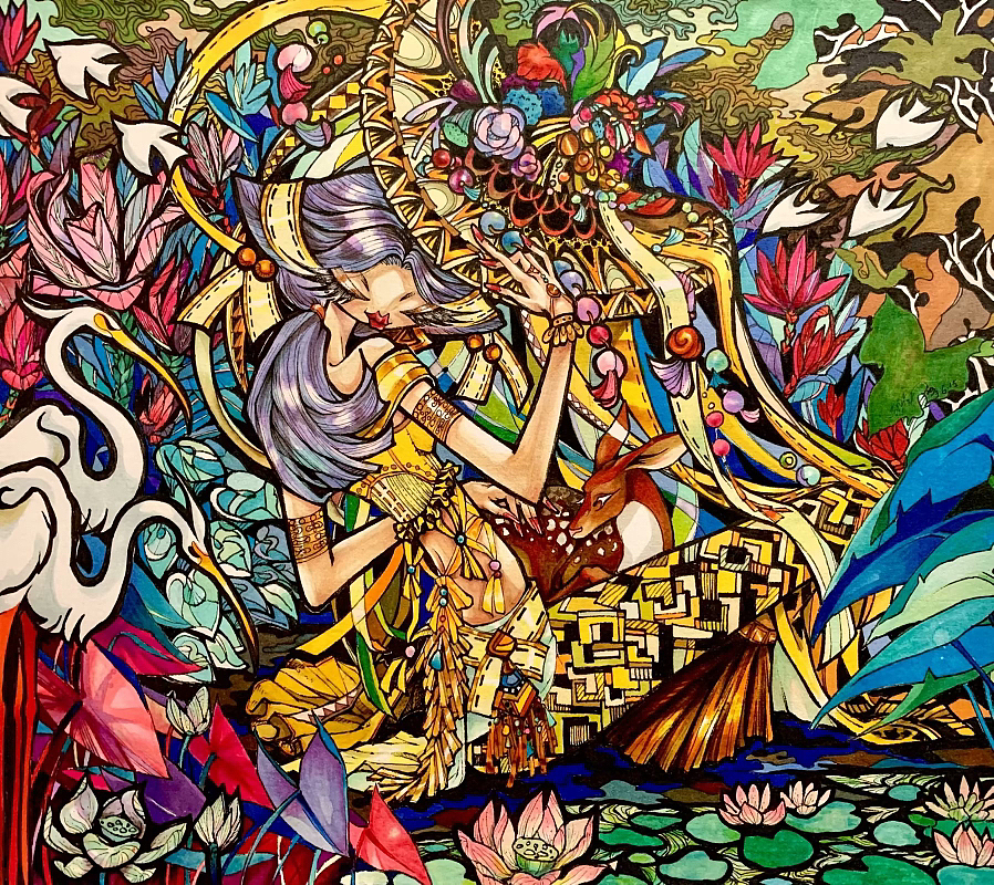 马克笔装饰画+过程（纸绘）（图ZMzQ5NDY0OTgw） - 绘画 - 站酷设计师YYZMI原创素材 - 站酷ZCOOL