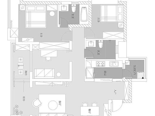 113㎡北欧格调3室2厅阳台榻榻米休闲兼收纳！ ​​​​