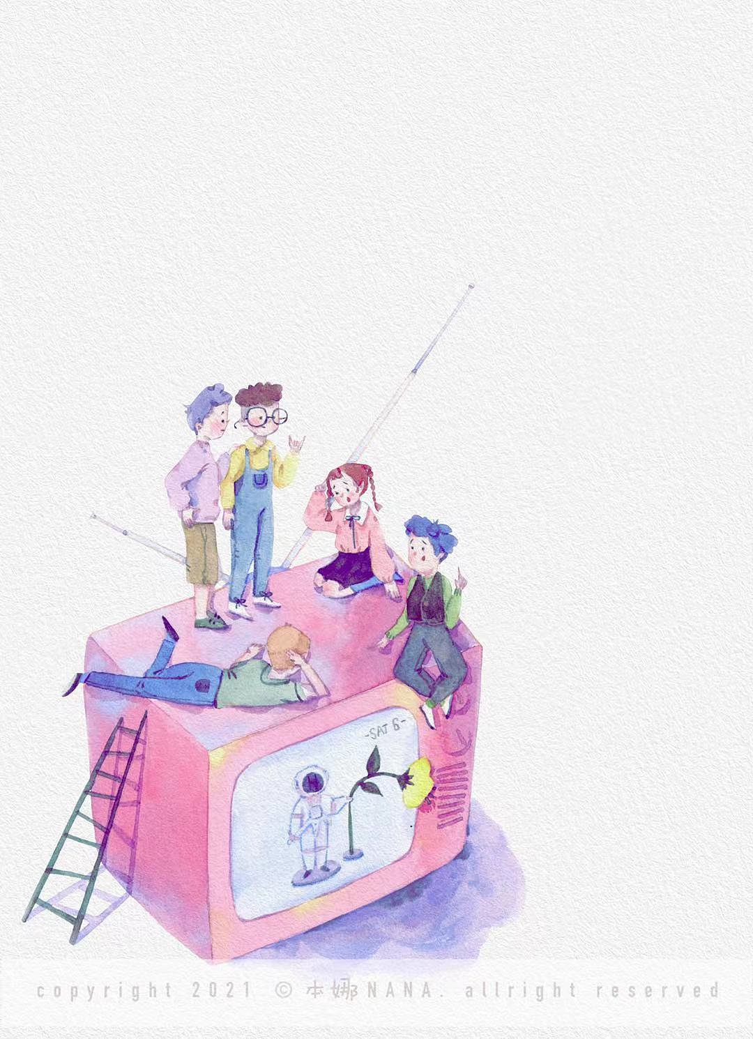 《新母语》商稿配图（图ZMjc5MjM3Mzcy） - 儿童插画 - 站酷设计师本娜NANA原创素材 - 站酷ZCOOL