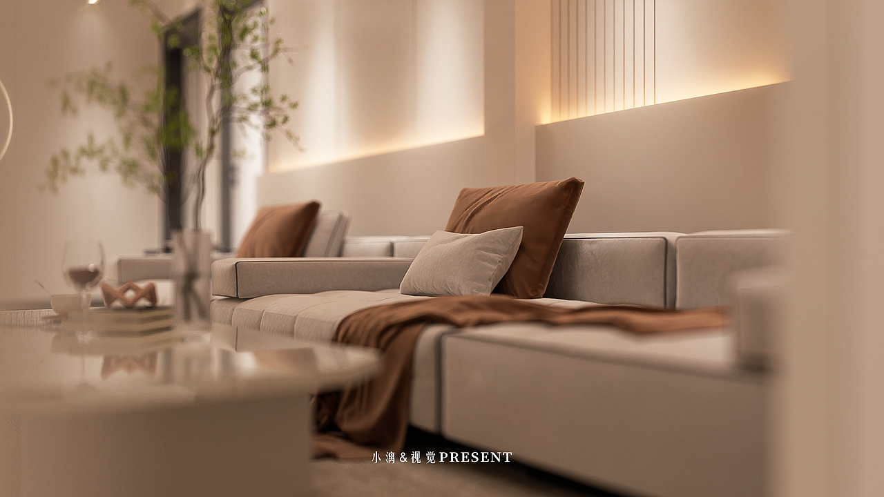 原创室内暖色系风美妆装修