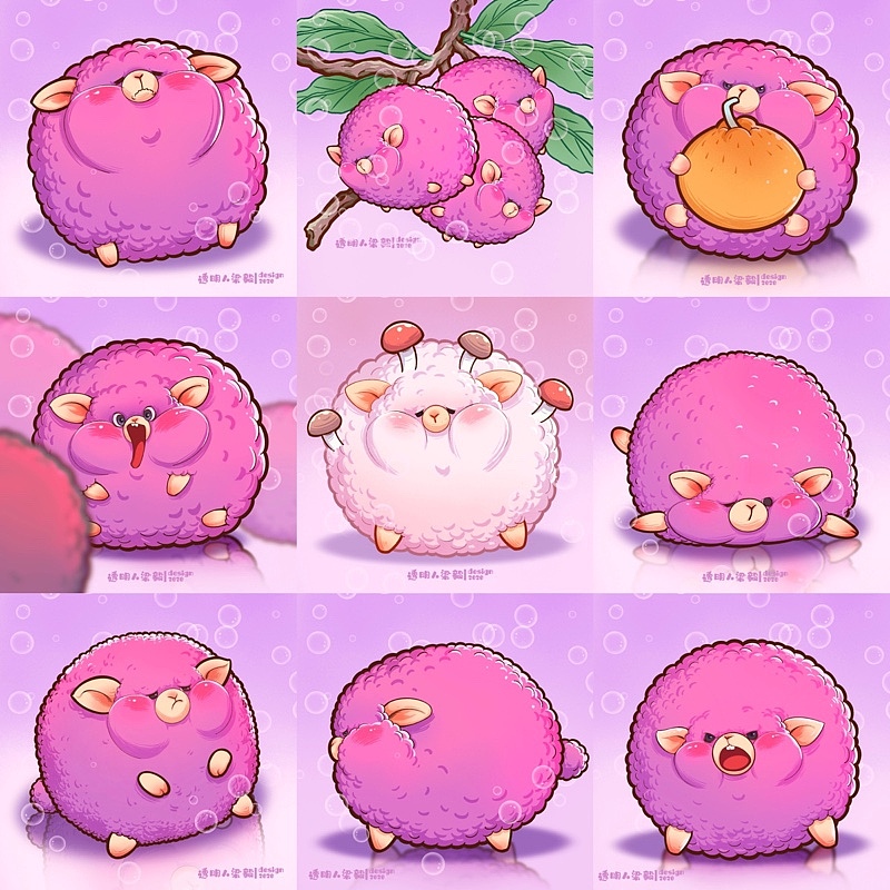 水果动物园羊梅（图ZMzEwOTkwNzMy） - IP形象 - 站酷设计师透明人梁毅原创素材 - 站酷ZCOOL