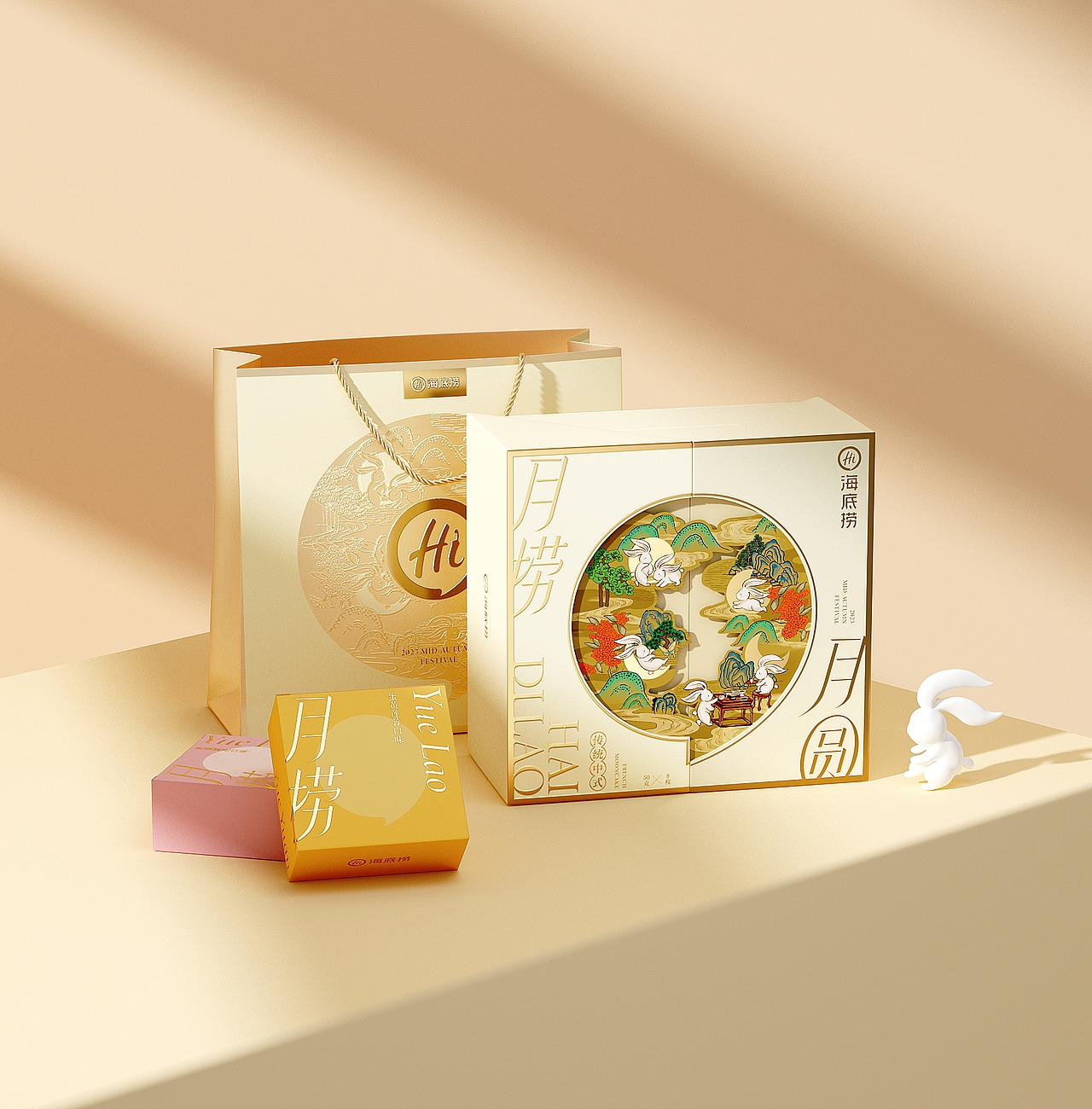 《海底捞》中秋月饼礼盒设计——月捞月圆（图ZMzUxMDYxODcy） - 包装 - 站酷设计师你好大海品牌设计原创素材 - 站酷ZCOOL