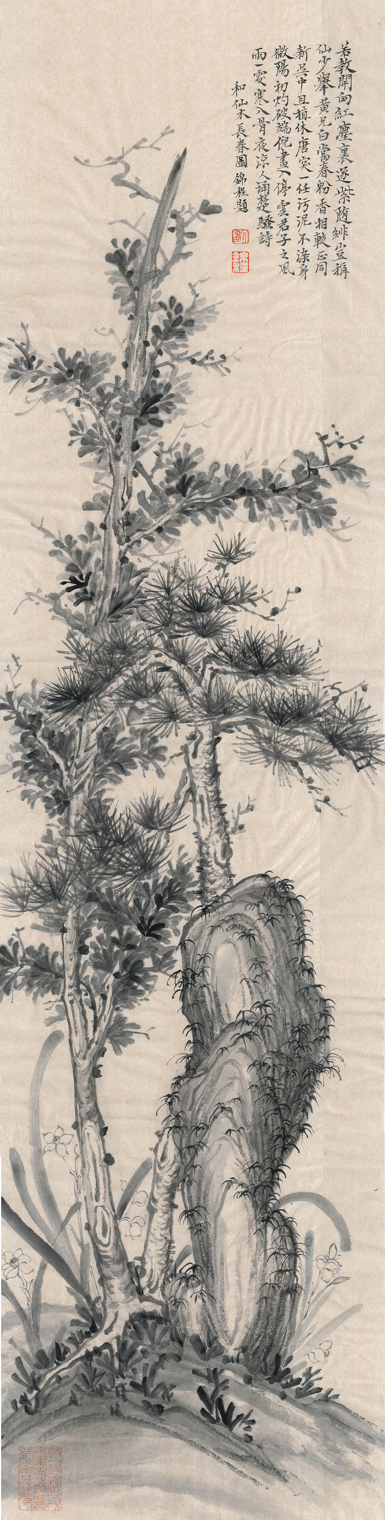 包含传统文人画风韵的岁寒三友（图ZMzYwMjk3MDAw） - 绘画 - 站酷设计师九四无影无踪原创素材 - 站酷ZCOOL