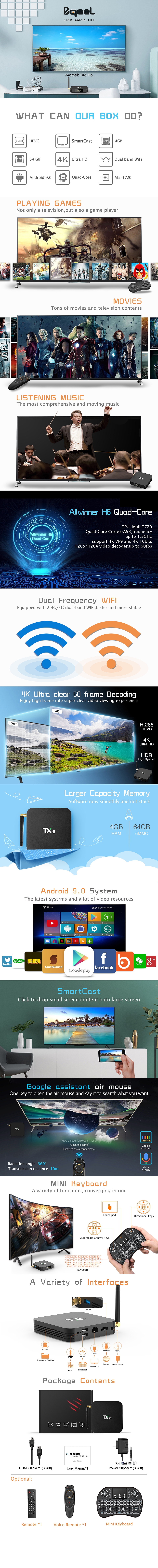TX BOX  TX6 H6电视机顶盒详情页