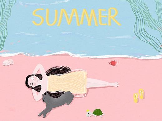 海边的球球（个人主页-ZMjY3Nzc4NzI=） - 儿童插画 - 站酷设计师嫚嫚MANMAN原创素材 - 站酷ZCOOL