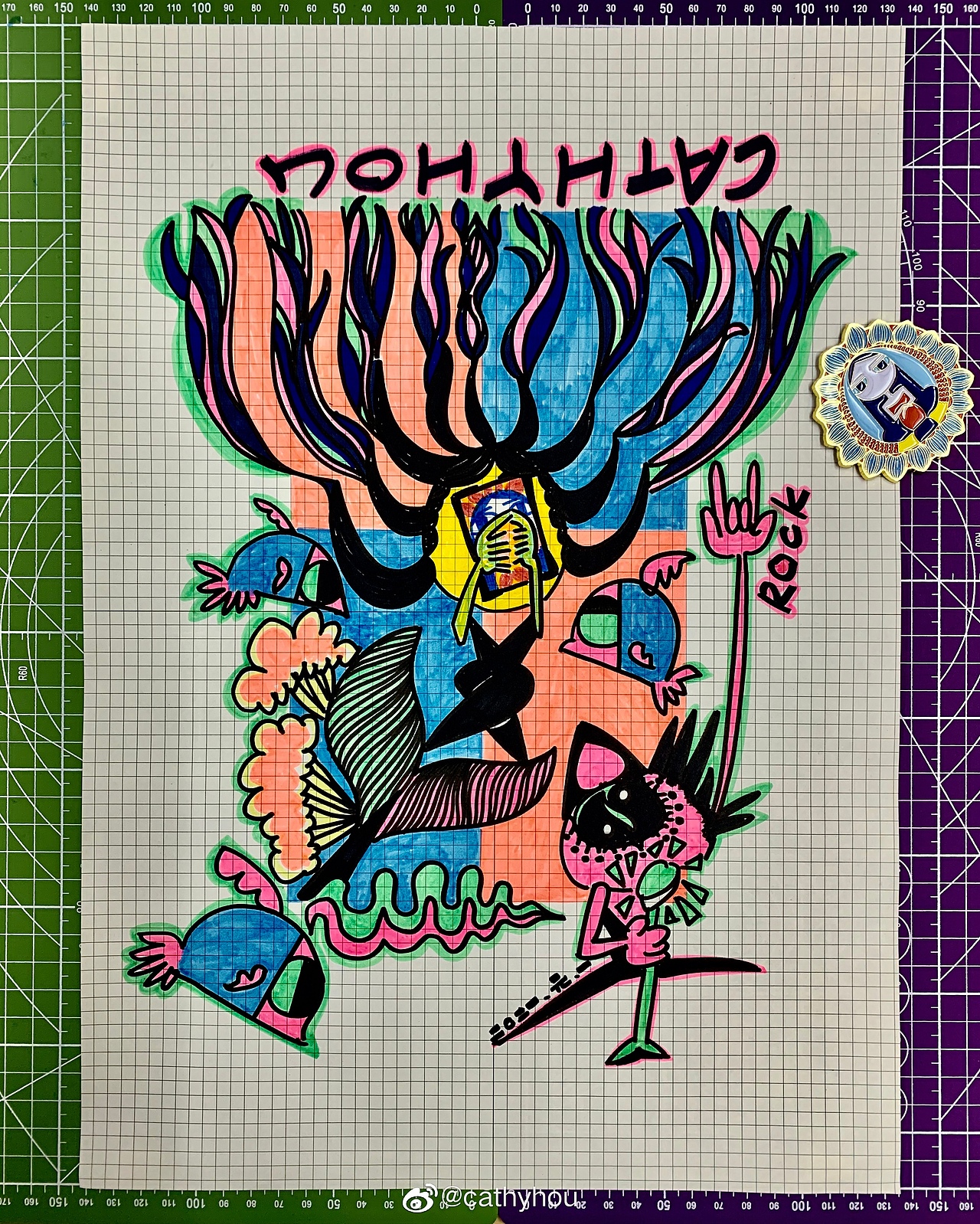 在线条的形式美感中表现摇滚的头发（图ZMjQwNDU0Njky） - 概念设定 - 站酷设计师cathyhou1017原创素材 - 站酷ZCOOL