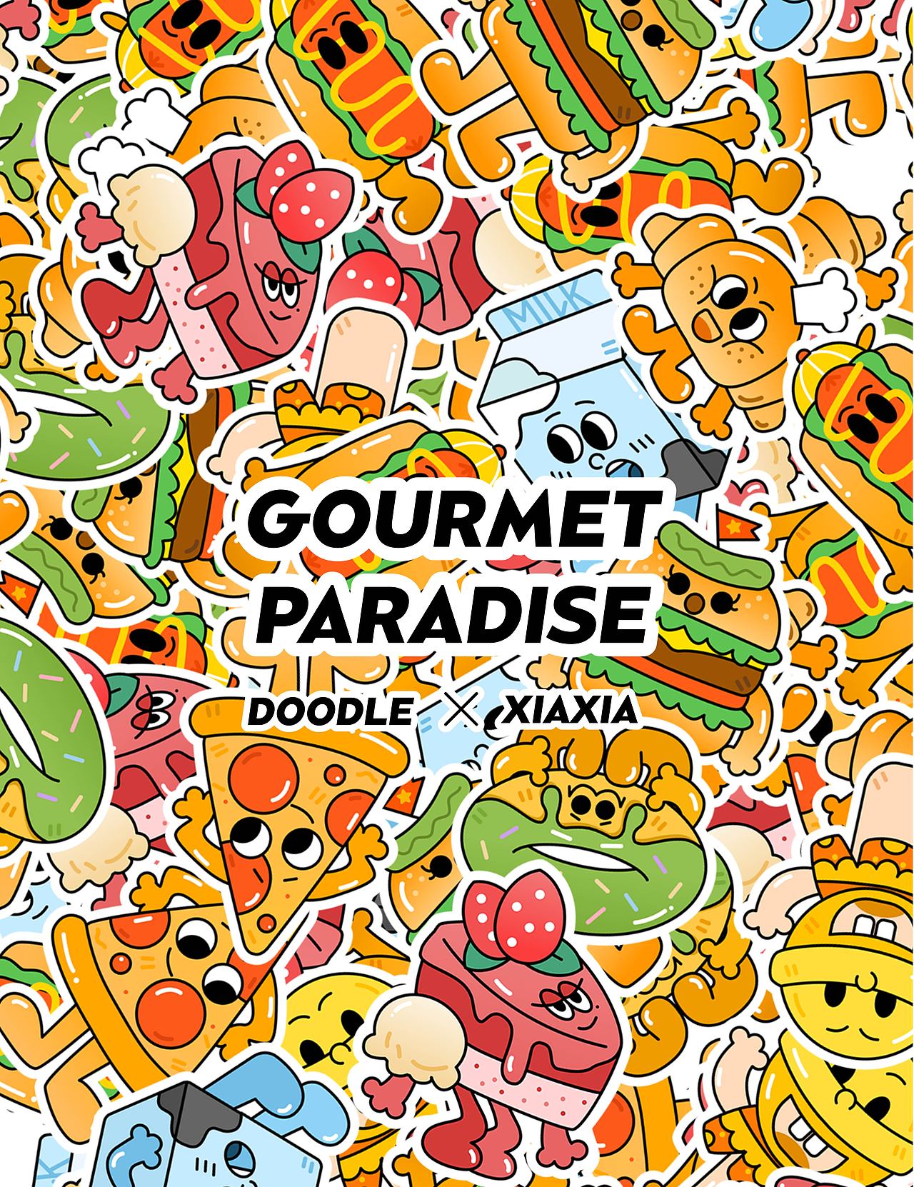 GOURMET PARADISE X DOODLE丨美食乐园贴纸设计（图ZMjY1NDUyMjQ4） - 宣传物料 - 站酷设计师啵趾汽水07原创素材 - 站酷ZCOOL