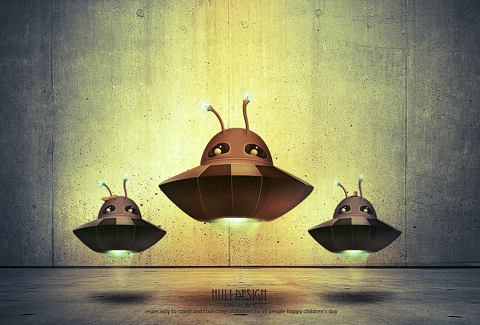 六一儿童节----外星人前来祝贺（图ZMzE0NjM5Ng==） - 海报 - 站酷设计师HULI9原创素材 - 站酷ZCOOL