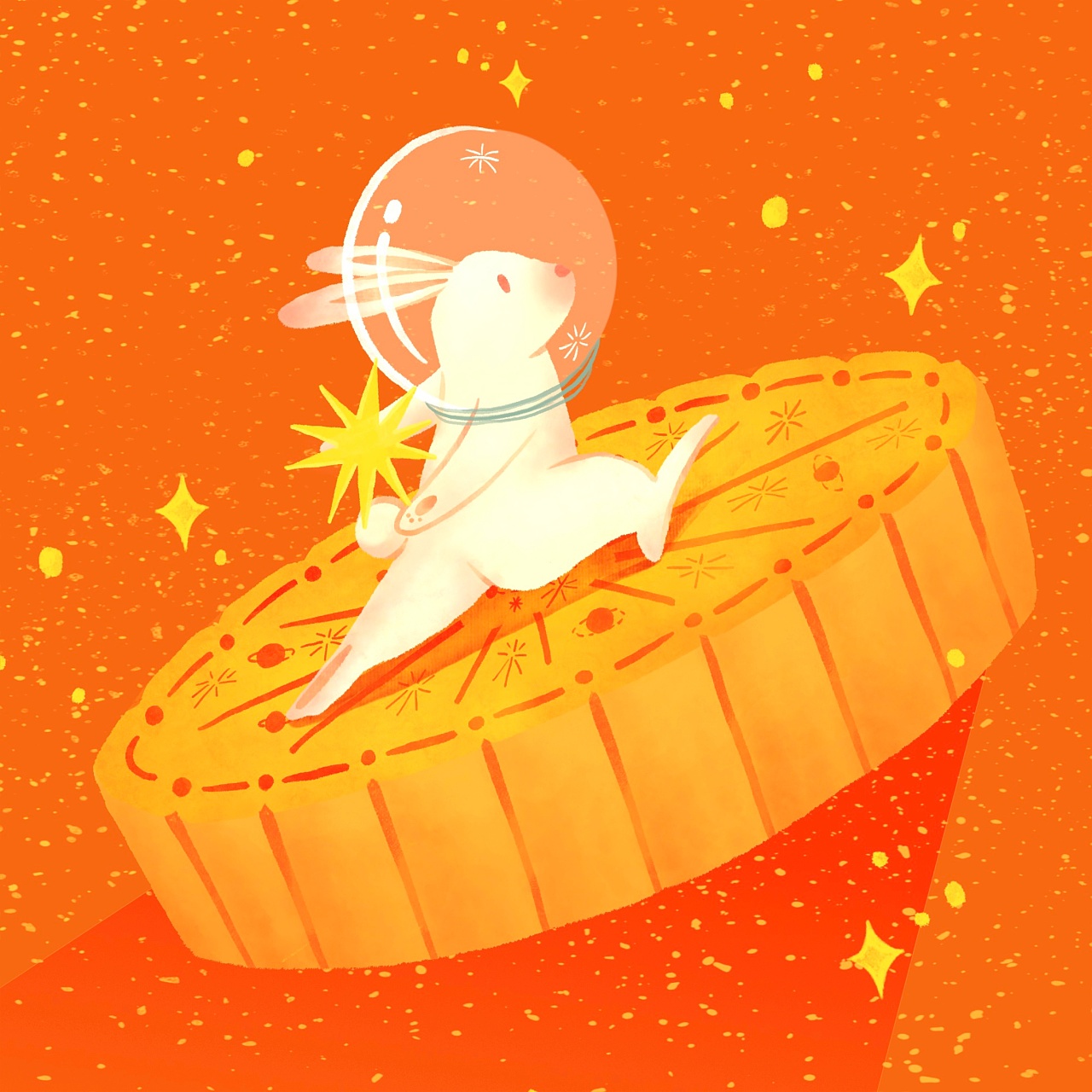 毛毛的中秋节插画|小兔子想回家|插画|商业插画|maoemao - 原创作品 -