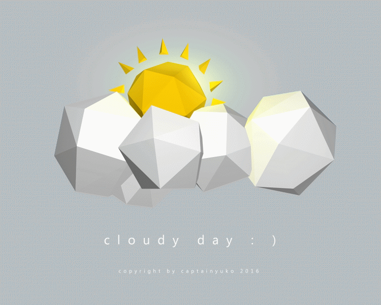 LOW POLY C4D-只有时间日期是准的天气预报(已跪