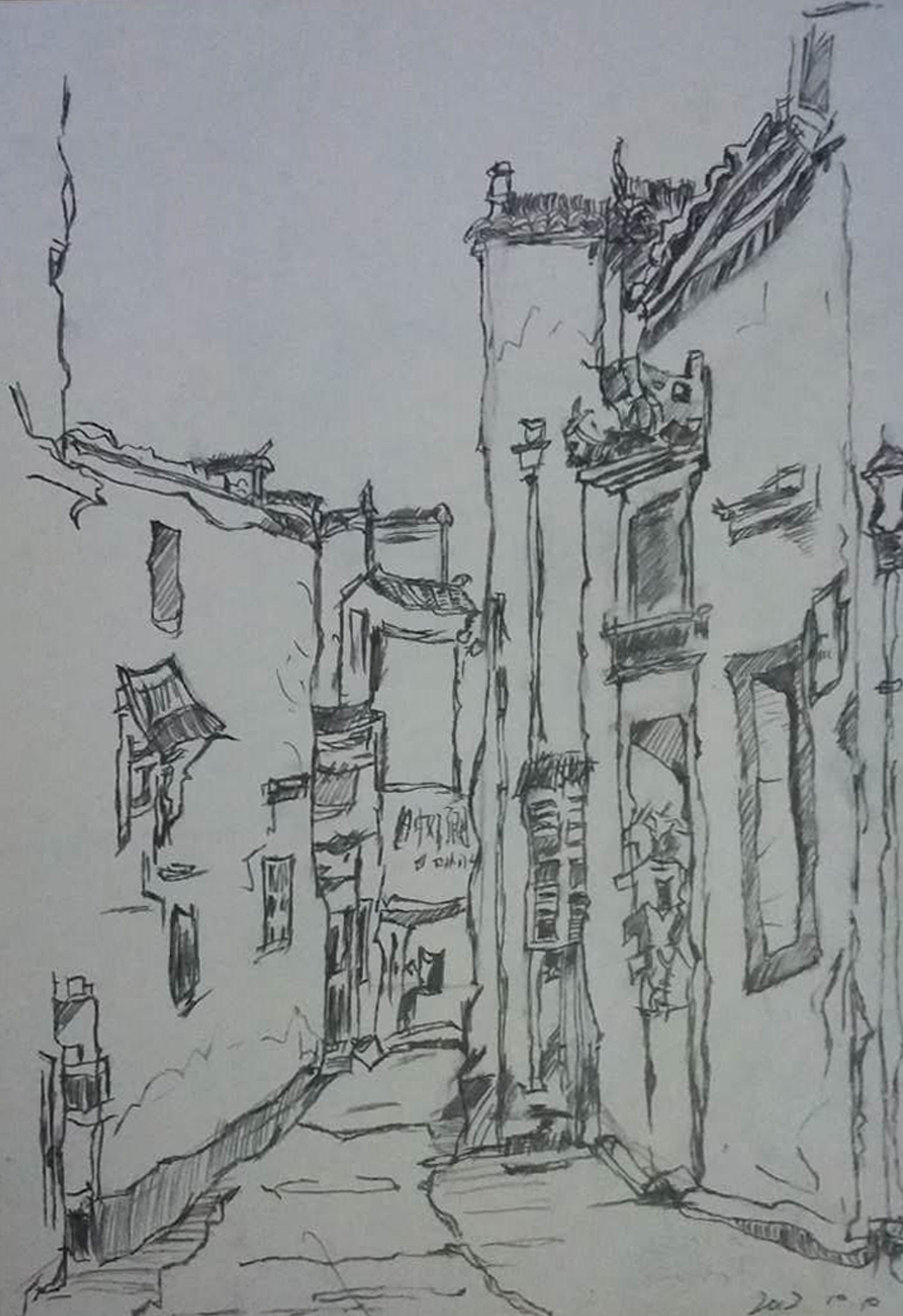 写生速写树木草建筑大剧院宏村西递