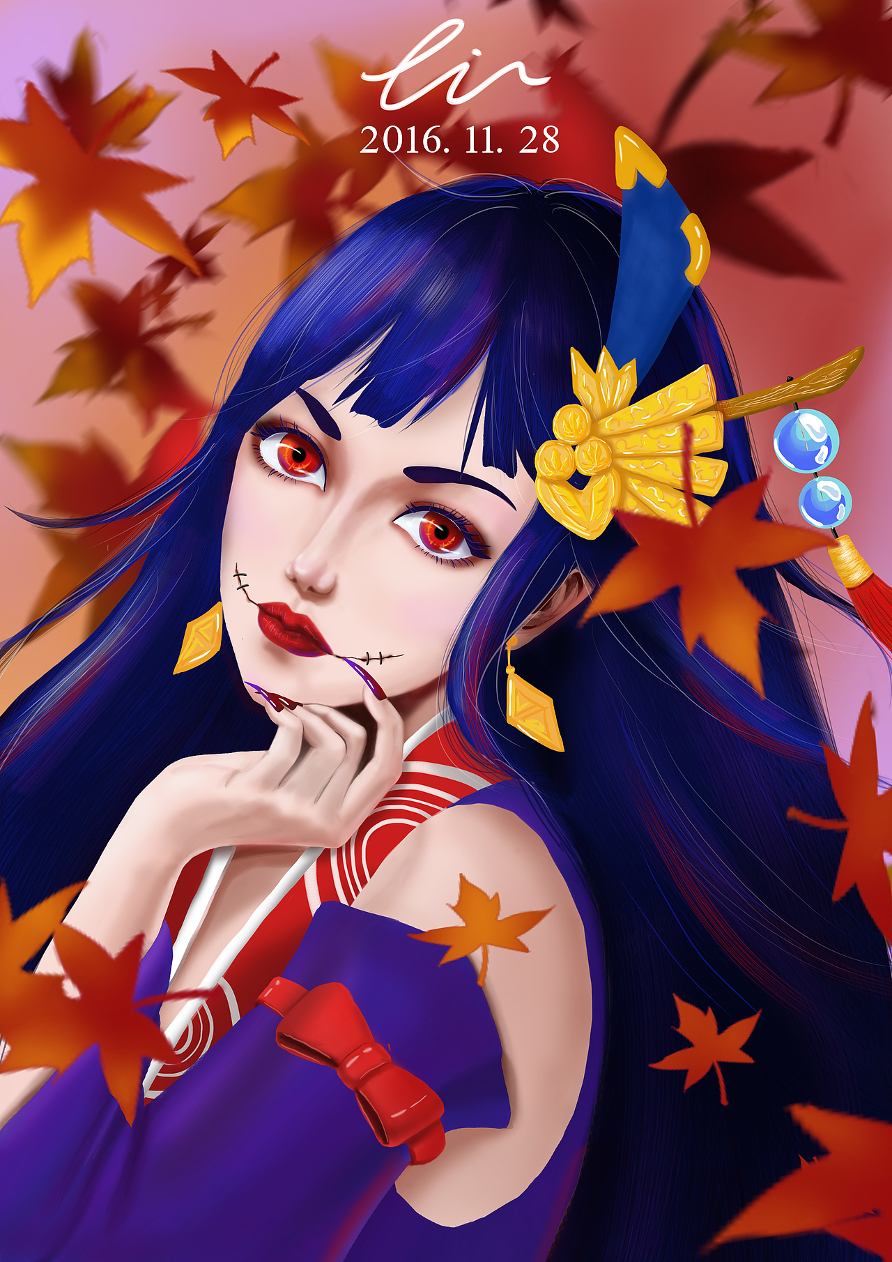 ［阴阳师］鬼女红叶（图ZNjQ4NTcxNzI=） - 创作习作 - 站酷设计师LIUBUYU原创素材 - 站酷ZCOOL