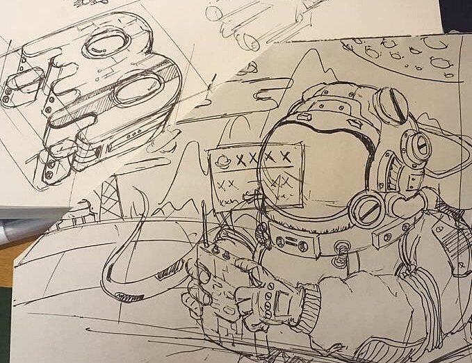 需要多积累点素材，画机械的时候吃力了