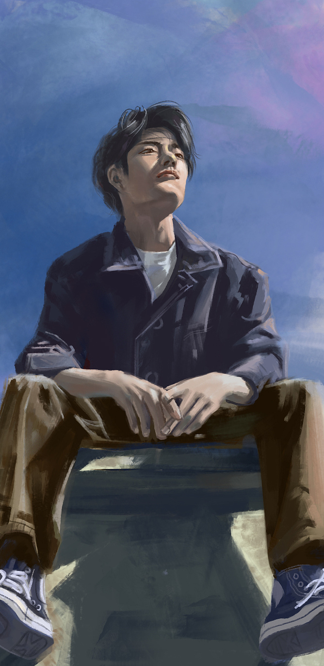 插画人体男生全身写生