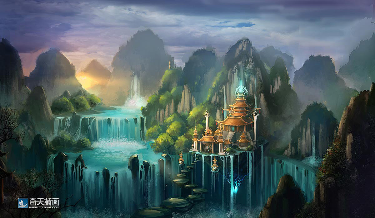 游戏场景原画   中国风游戏场景