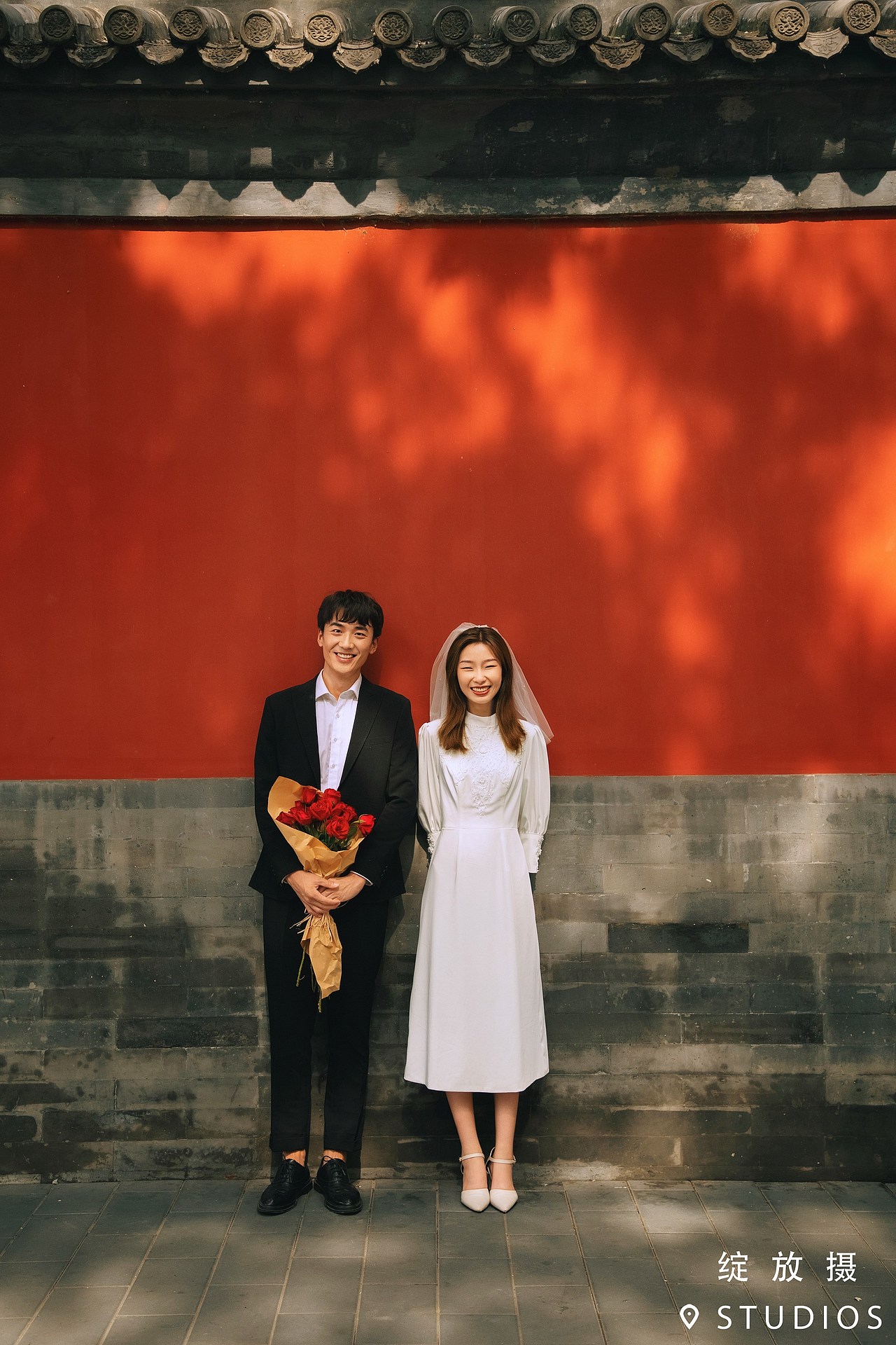 京味十足,红墙下的爱情角楼婚纱照