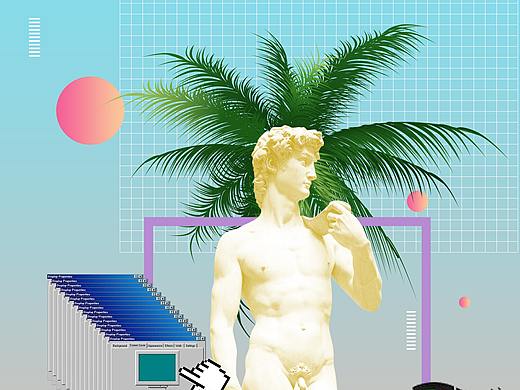 蒸汽波风格海报