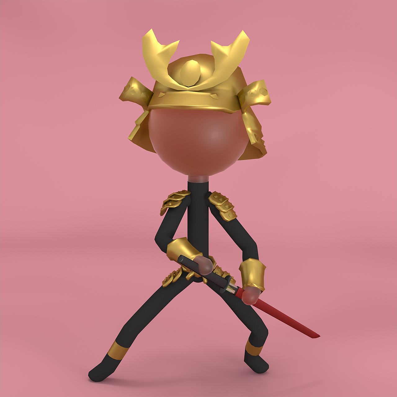 cinema 4d 卡通火柴人角色建模渲染