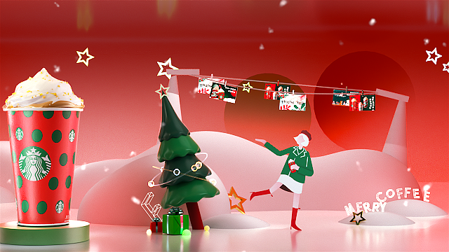 “用星说”——星巴克品牌投放朋友圈的15S圣诞小广告