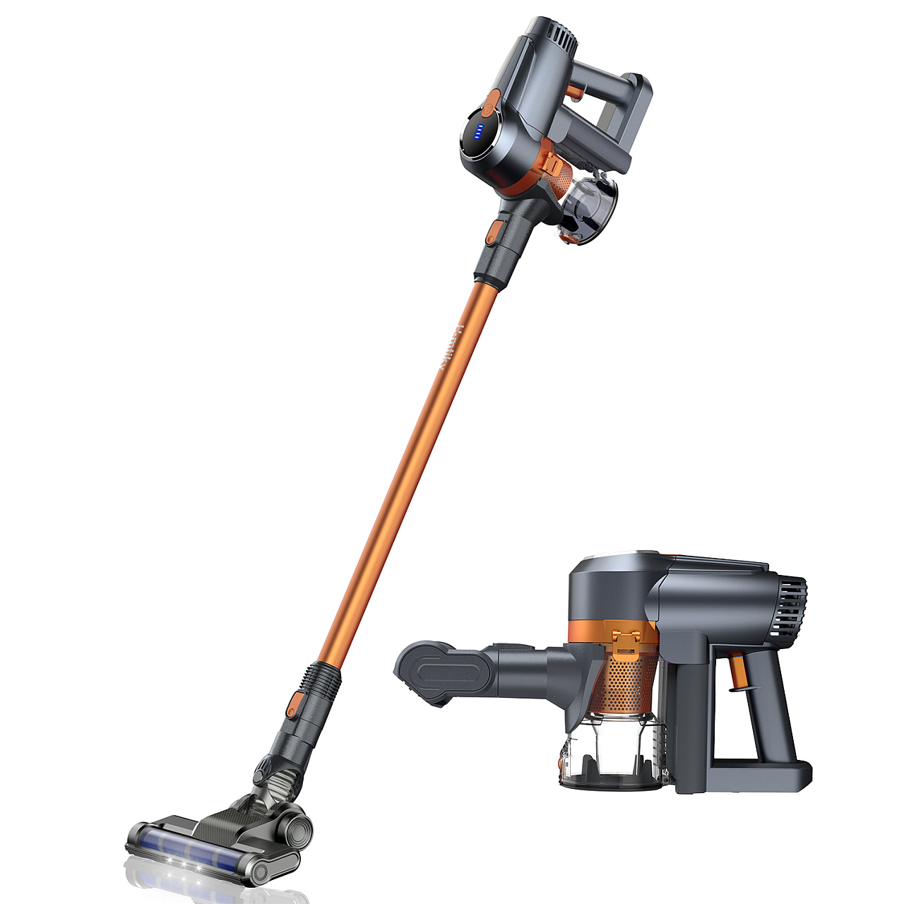 长杆吸尘器-蓝橘白