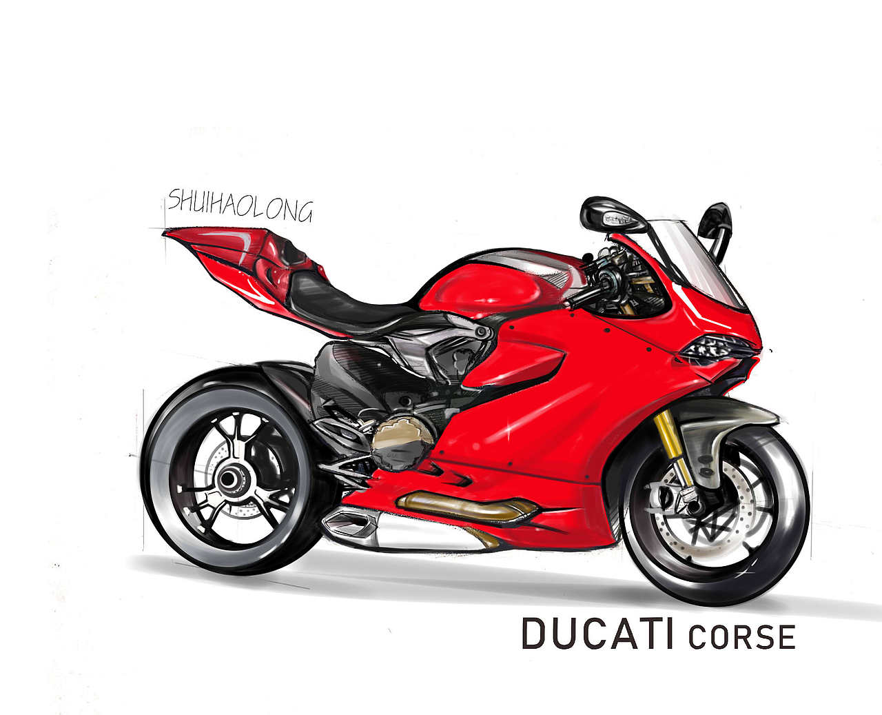 板绘杜卡迪1199|插画|创作习作|sovy阿水_原创作品-站酷zcool