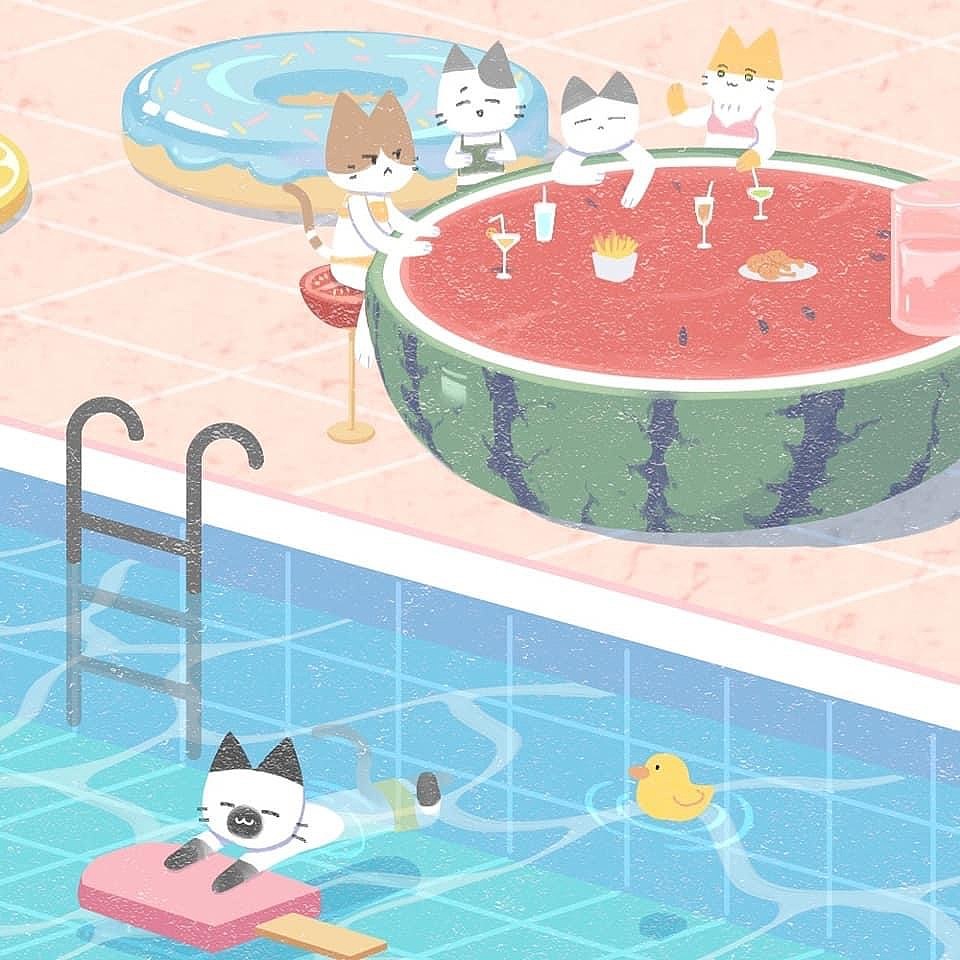-夏日凉喵-（图ZMjYyODUwMjE2） - 创作习作 - 站酷设计师小清SJQing原创素材 - 站酷ZCOOL
