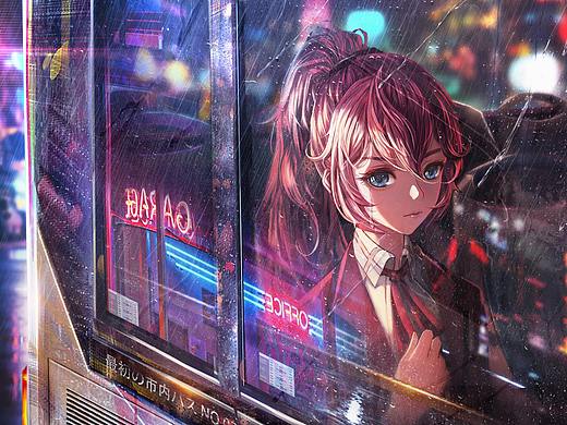 霓虹雨夜插画｜vgame Villato【4k】