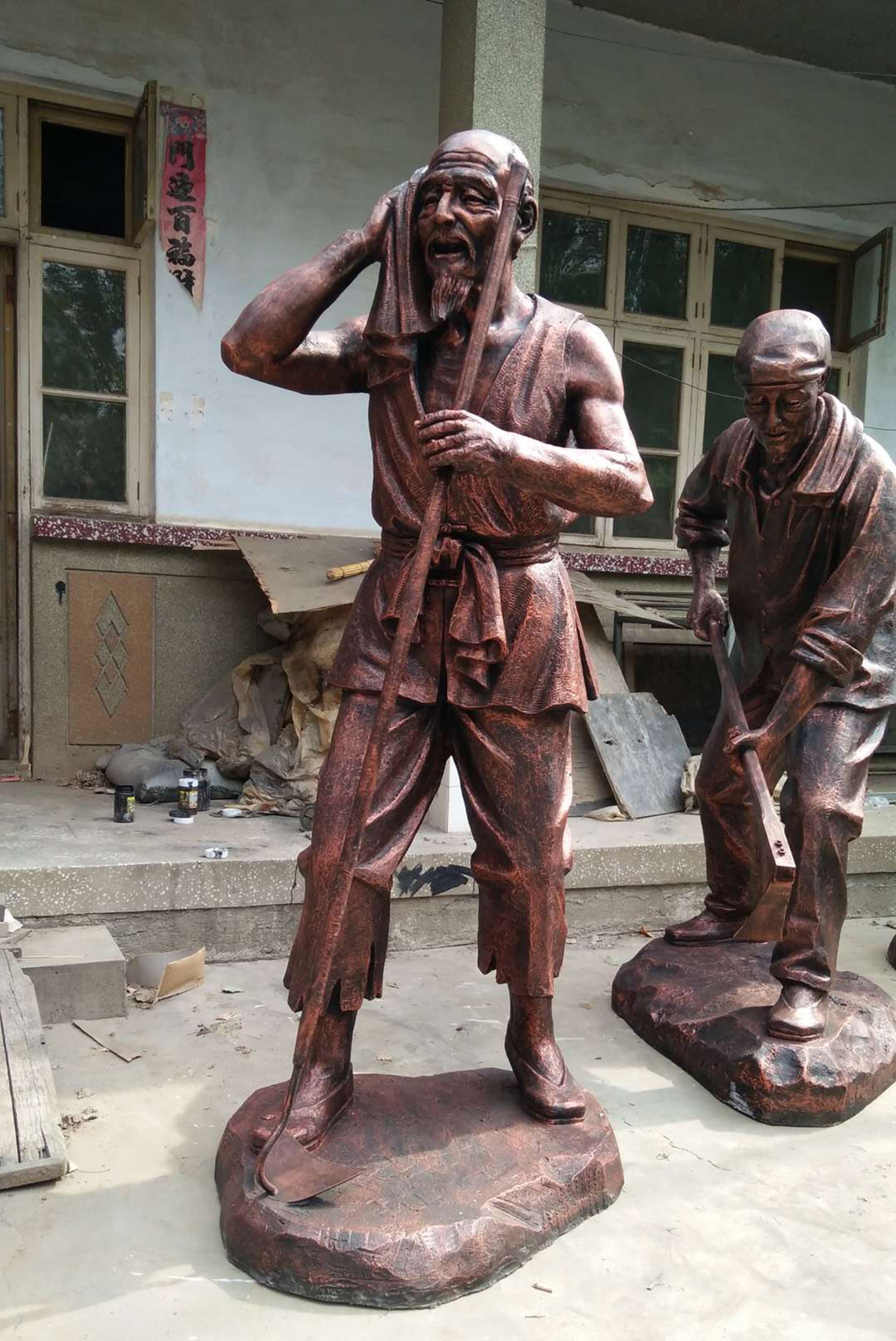 玻璃钢农耕人物雕塑(图)