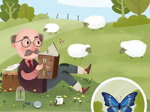 儿童插画绘本昆虫学家