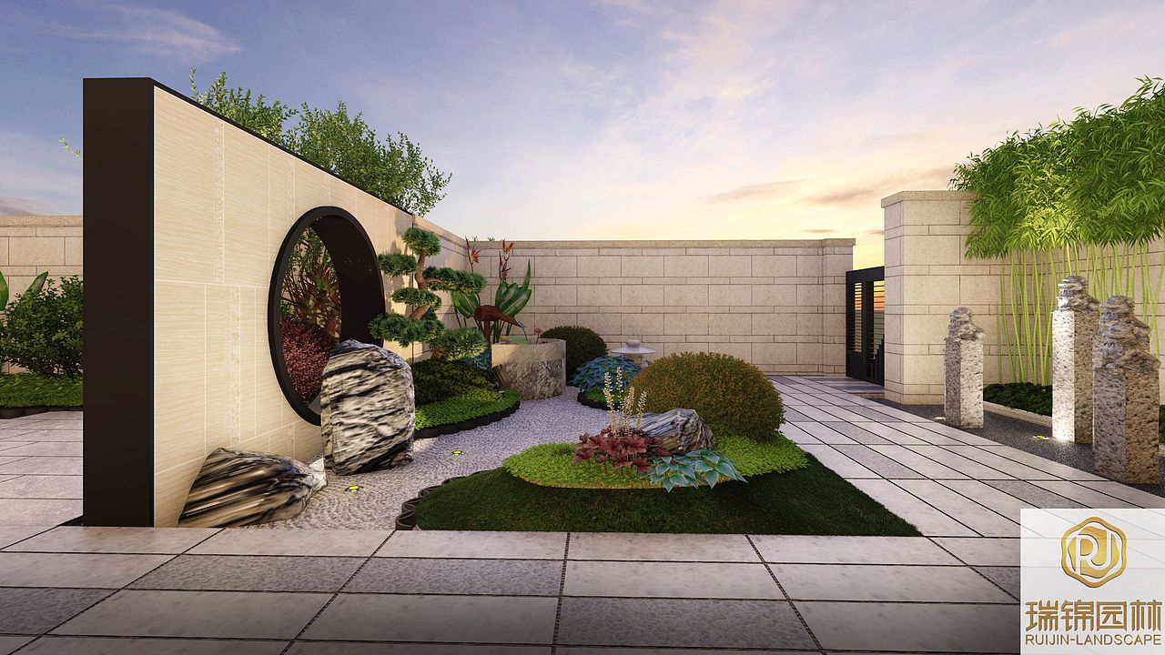 眉山雅安乐山花园设计/私家花园设计/现代新中式庭院